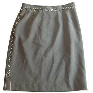 Alberto Malaki Metal silver chain Seam design- size 6- pencil skirt - Y2K club